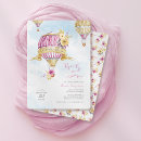 Search for hot pink and gold invitations Up up and away