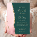 Search for emerald green and blush pink wedding invitations Watercolor