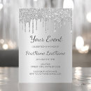 Search for silver glitter sweet 16 invitations Birthday