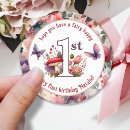 Search for butterfly first birthday stickers Baby girl