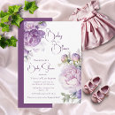 Search for purple floral baby shower invitations Pastel
