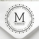 Search for circular border rubber stamps Return address