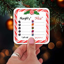 Search for naughty or nice stickers Santa claus