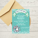 Search for penguin boy birthday invitations Snowflakes