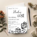 Search for flower on white birthday invitations Simple
