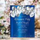 Search for blue metallic invitations Retirement party