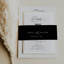 Search for black wedding invitation belly bands Minimalist