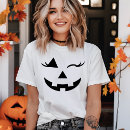 Search for jack o lantern face tshirts Black and white