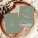 Search for pine green wedding invitations Simple minimalist