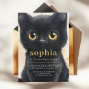 Search for black cat birthday invitations Kitten