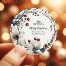 Search for festive floral return address labels Merry christmas