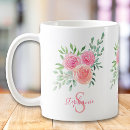 Search for pink flowers green leaves mugs Botanical