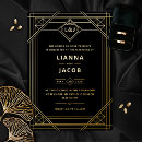 Search for black and gold foil wedding invitations Initials