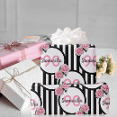 Search for black and white rose wrapping paper Stripes