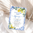 Search for positano bridal shower invitations Blue and yellow