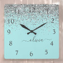 Search for silver and blue clocks Modern