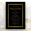 Search for black and gold engagement party invitations Minimalist