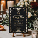 Search for black and gold rehearsal dinner invitations Gothic