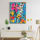 Search for modern contemporary abstract floral flowers art Trendy