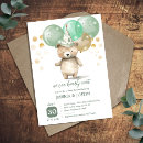 Search for green gold baby shower invitations We can bearly wait