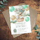 Search for teddy bear hot air balloon baby shower invitations Watercolor