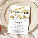 Search for construction vehicle birthday invitations Modern