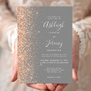 Search for peach and grey wedding invitations Modern