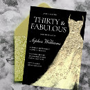 Search for black gold 30th invitations Thirtieth
