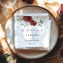 Search for red rose napkins Mr and mrs