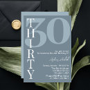 Search for blue 30th birthday invitations Typography