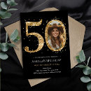 Search for black and gold 50th birthday invitations Glitter