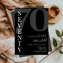 Search for black and white 70th birthday invitations Seventy
