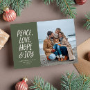 Search for peace joy and hope seasonal cards Green