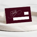 Search for burgundy place cards Bride and groom names