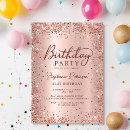 Search for rose gold 21st invitations Glitter