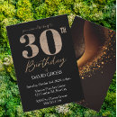 Search for swirls birthday invitations Black and gold
