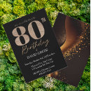 Search for swirl birthday invitations Black and gold