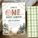 Search for one happy camper invitations Woodland