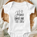 Search for christian baby clothes Jesus loves me