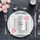 Search for pink and silver wedding napkins Elegant