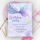 Search for mermaid 4th birthday invitations Under the sea