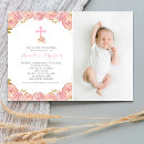 Search for chic christening invitations Pink and gold