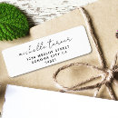 Search for stylish return address labels Handwritten script