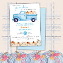 Search for little blue truck birthday invitations Watercolor