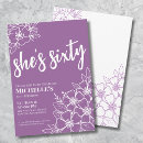Search for purple white birthday invitations Script calligraphy typography