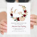 Search for burgundy 1st birthday invitations Our little pumpkin