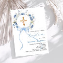 Search for blue floral wreath invitations Blue and white
