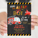 Search for fire truck baby shower invitations Sound the alarm