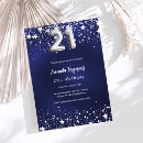 Search for silver 21st birthday invitations Navy blue