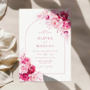 Search for fuchsia rose wedding invitations Watercolor floral